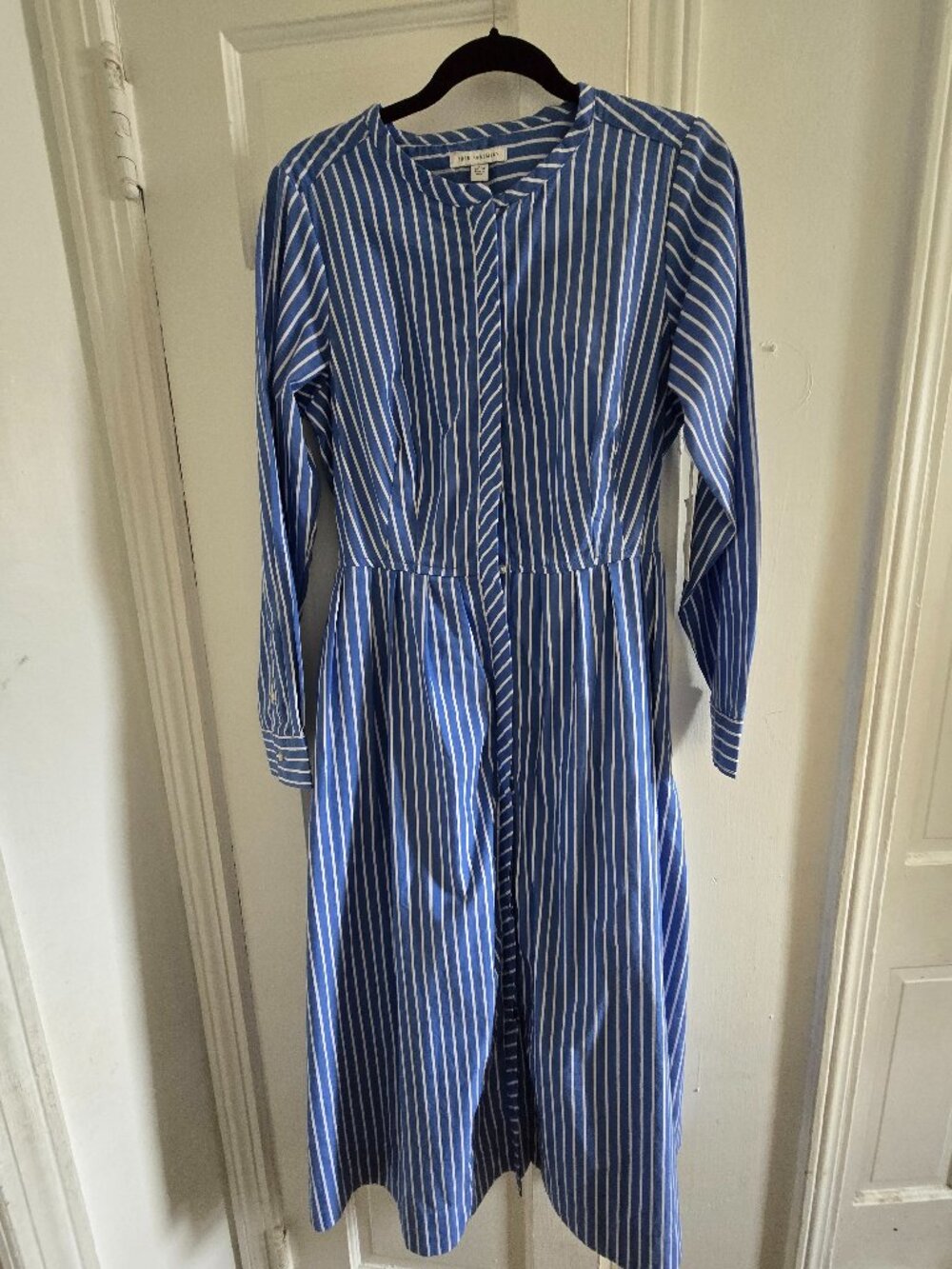 Free Assembly Pleated Cotton Midi Shirtdress